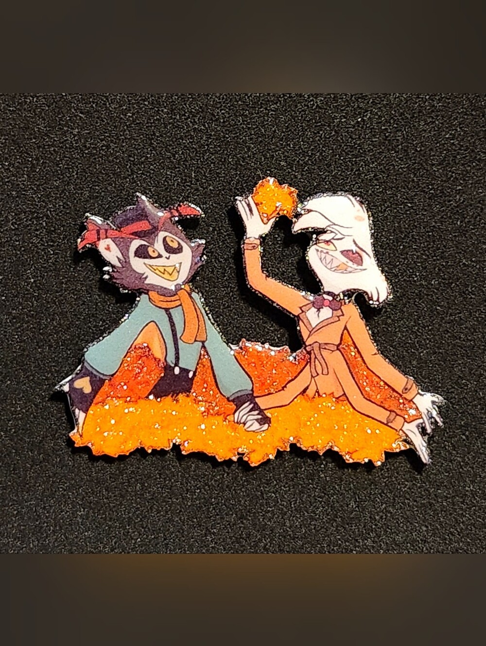 Husk And Angel Dust Fall Themed Pin - Hazbin Hotel